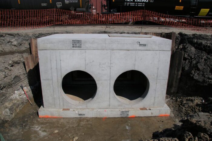 Concrete Junction Box being installed